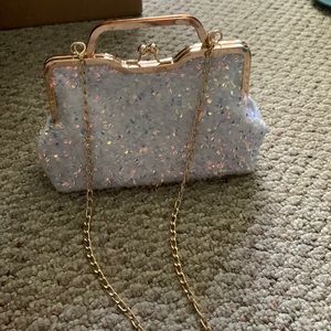 Sequin white purse
